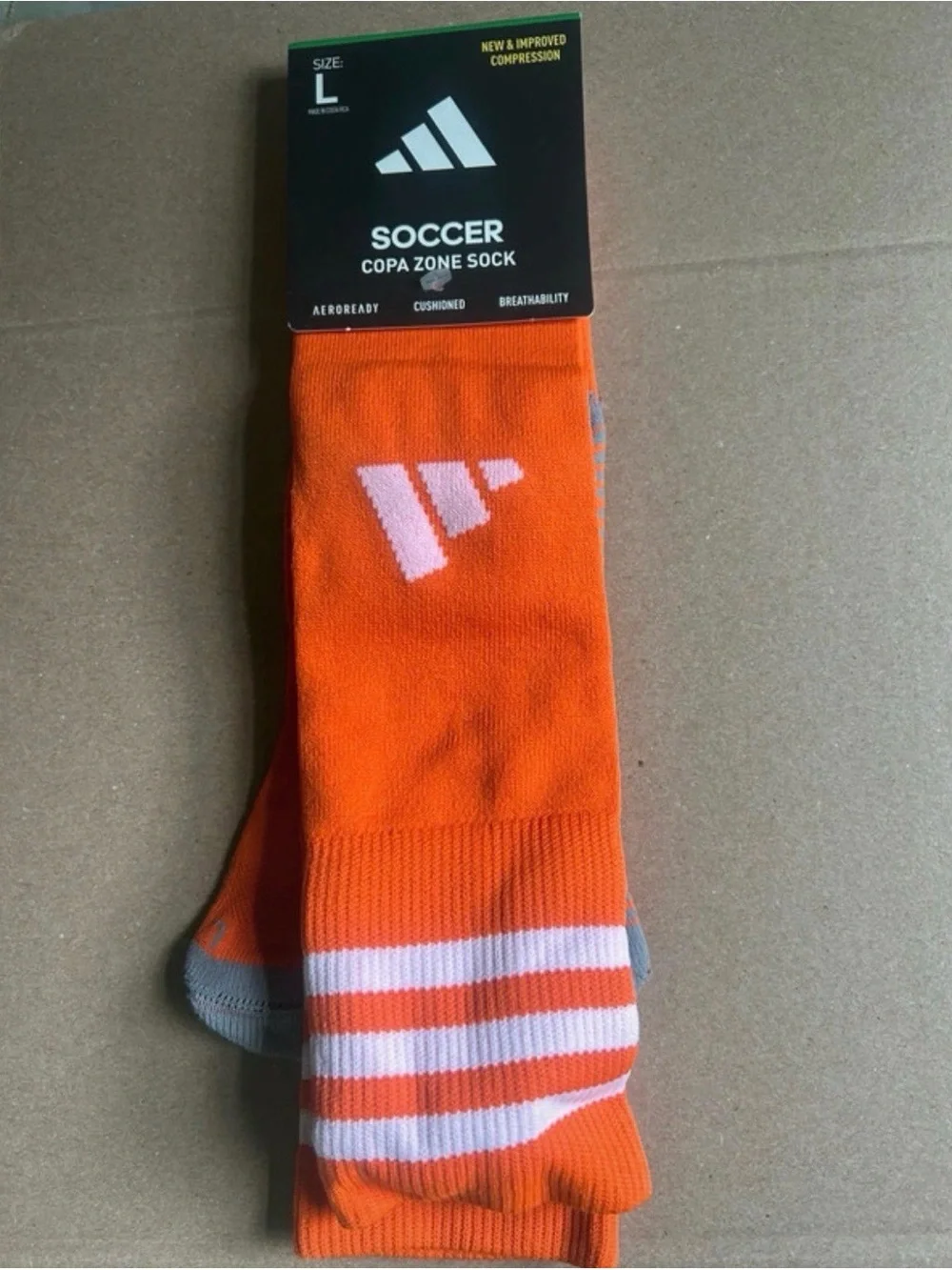 adidas Orange & Gray Athletic Crew Socks - Men's